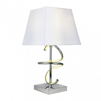 Distribuidor - Lâmpadas Diversas | Sobre Mesas Decoração | SOBREMESA NUEVA YORK 8W 4000K+1XE27 CROMO PANTALLA BLANCA 600LM 44X23X23 CM Ref: 153972020
